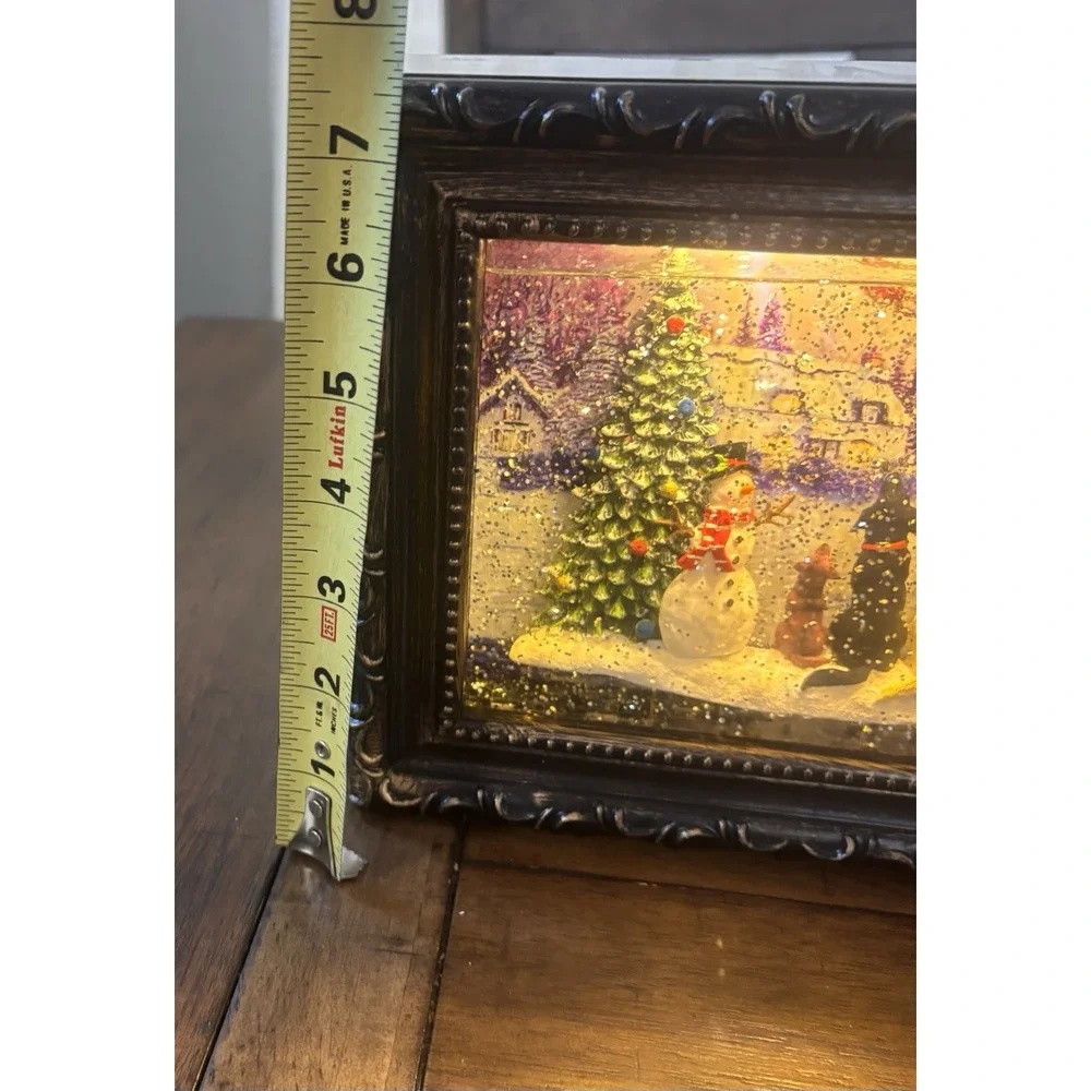 RAZ Imports Lighted Snow Globe Water Lantern Christmas Dogs Santa Scene    READ